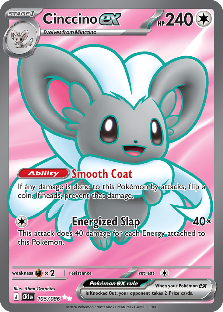 Cinccino ex - Chaos Rising (Ultra Rare) [CRI-105] English / Near Mint / Normal