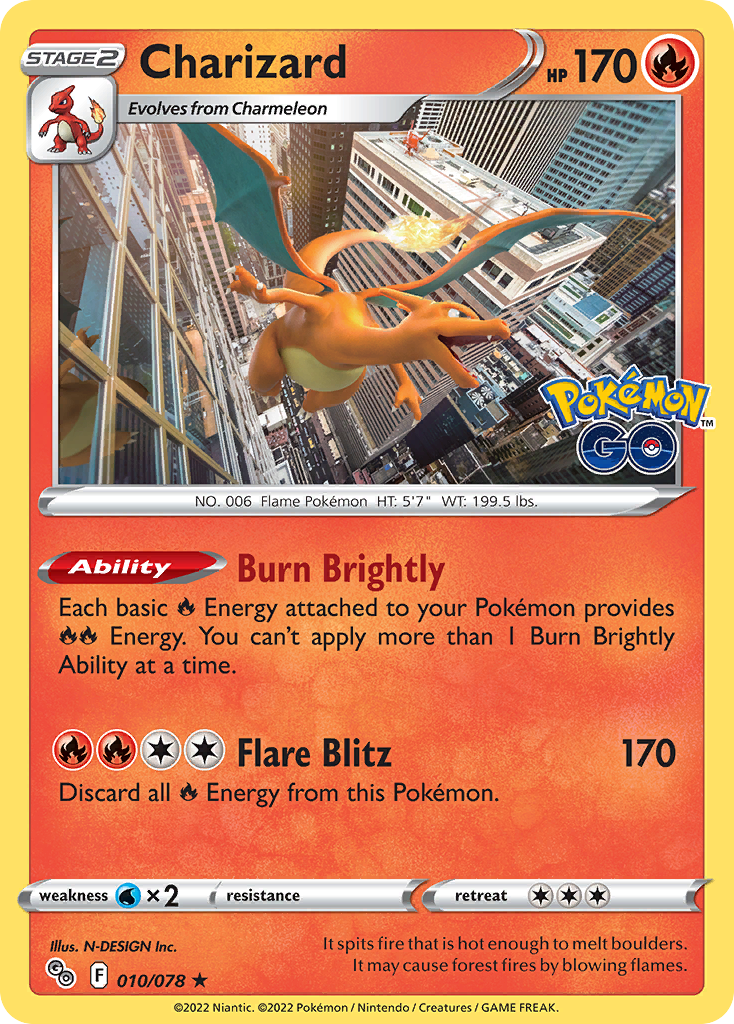 Charizard - Pokémon GO (Rare Holo) [PGO-10] English / Near Mint / Normal